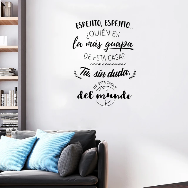 Vinilos Decorativos Y Pegatinas Para Decoración De Sala De Estar, Pegatina  De Pared De Espejo, Cita Motivacional Española - Adhesivos De Pared -  AliExpress