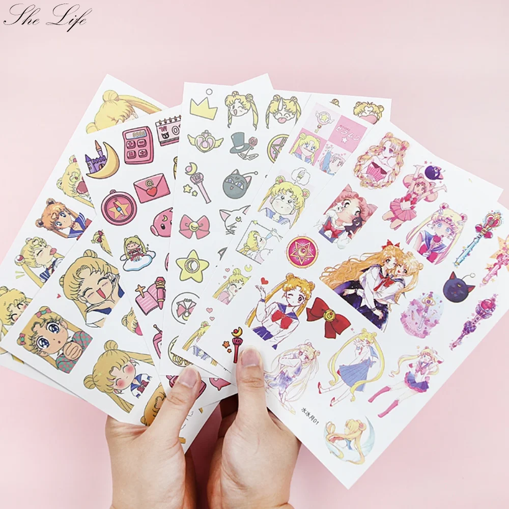 1 лист аниме Сейлор Мун Скрапбукинг стикер декоративный Мультфильм Календарь
