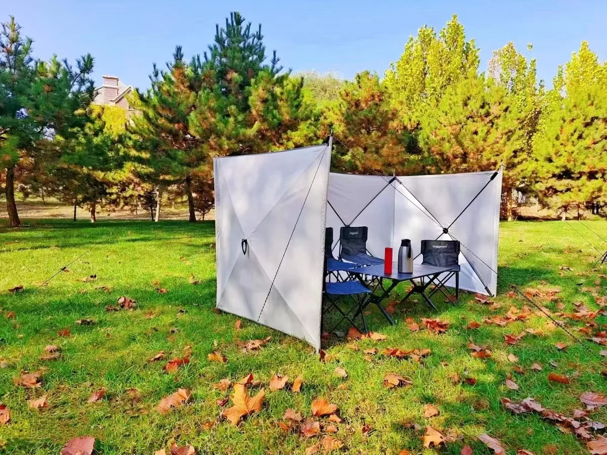 Outdoor Windproof Shield Folding Camping Windshield Gas Stove Burner Windscreen Shelter Wind Picnic Camping Large Panel Camping 3