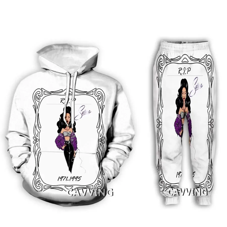 New Fashion 3D Print  Selena Quintanilla  Hoodies/Hooded Sweatshirts + Pants Trousers Suit Clothes Two-Pieces Sets  KK2 4