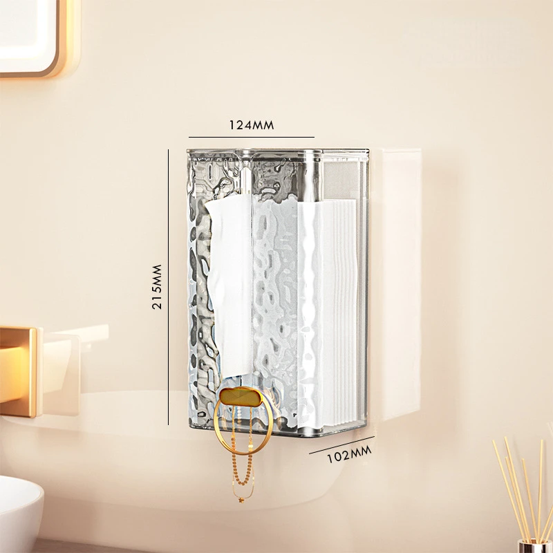 Glacial Tissue Box Wall-mounted Paper Box Household Kitchen Napkin Box Light Luxury Face Towel Storage Box 6