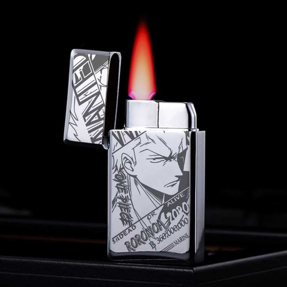 

Unique Cartoon Metal Mirror Cigarette Lighters Torch Turbo Jet Lighter Gas 1300 C Compact Butane Windproof Lighter