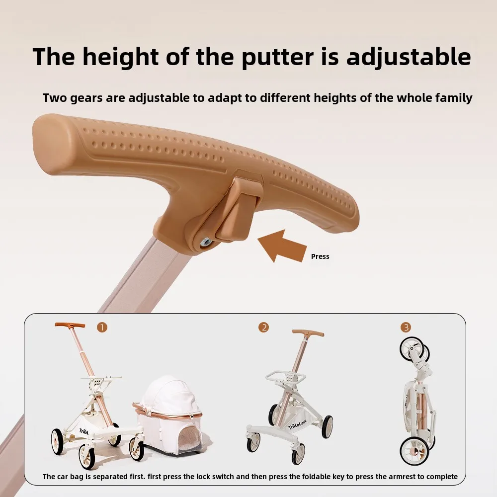 Lightweight Pet Stroller for Cats and Small Dogs, Portable Foldable Dog Carrier Bag, Premium Pet Outdoor Travel Vehicle