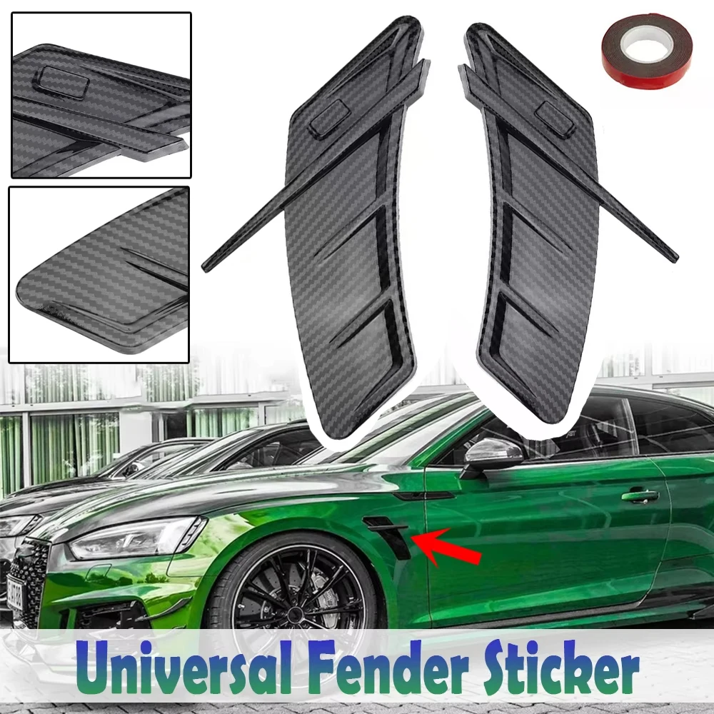 페어 카 에어 플로우 윙 벤트 트림 사이드 펜더 스티커 장식 ABS For Audi A3 A4 A5 A6 A7 A8 Q3 Q5 Q7 R..