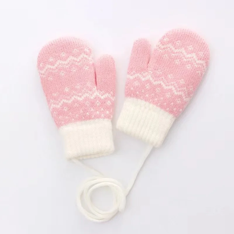 Korean Sweet Heart Children Kids Warm Gloves Winter Windproof Thicken Boys Girls Kids Cycling Mittens Cute Fashion Baby Gloves