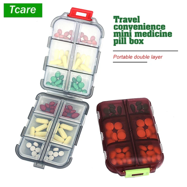 Pill Box 4 Compartment Pill Container for Purse, Portable Medicine  Organizer Daily Vitamin Organizer Small Pill Case Cute Pill Organizer  Travel Pill