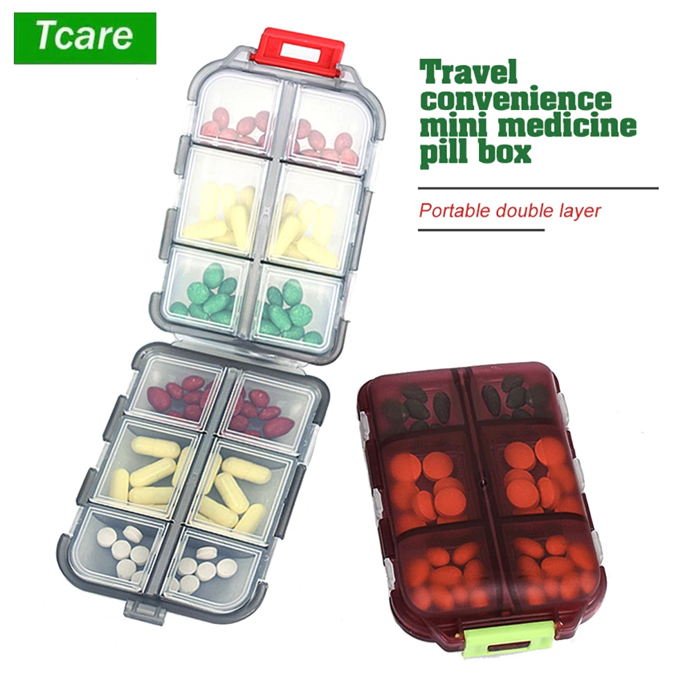 Tcare Travel Pill Organizer Moisture Proof Pills Box for Pocket Purse