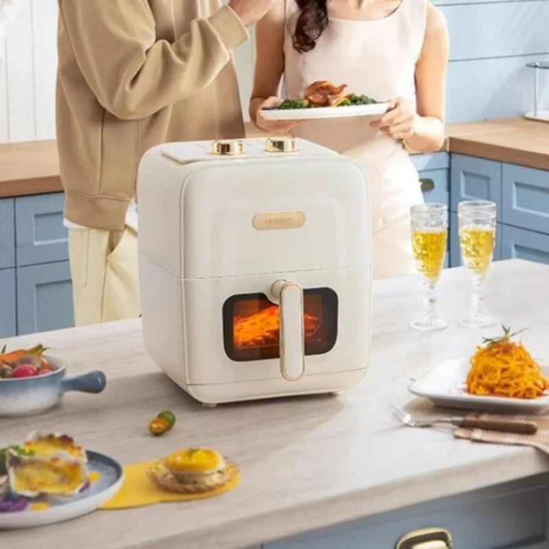 220V Air Fryer Visual Household New Multifunction Electric Oven Integrated 6L Large Capacity Electric Fryer Air Fryer 5