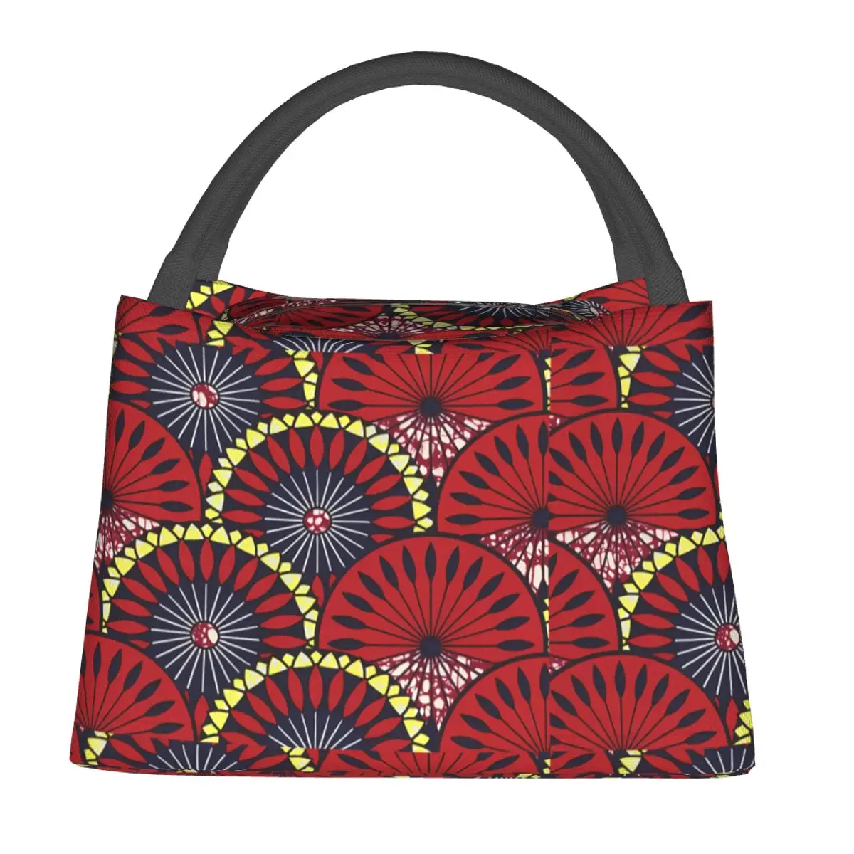 

Geometric Ankara Lunch Bag Ethnic Design Fashion Lunch Box For Unisex School Portable Zipper Cooler Bag Custom Tote Food Bags