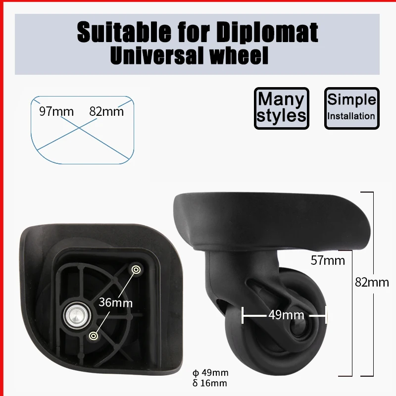 Suitable for Diplomat Suitcase Rollers Luggage Carrying Wheels Fabric Accessories Replacement Travel Case Pulleys