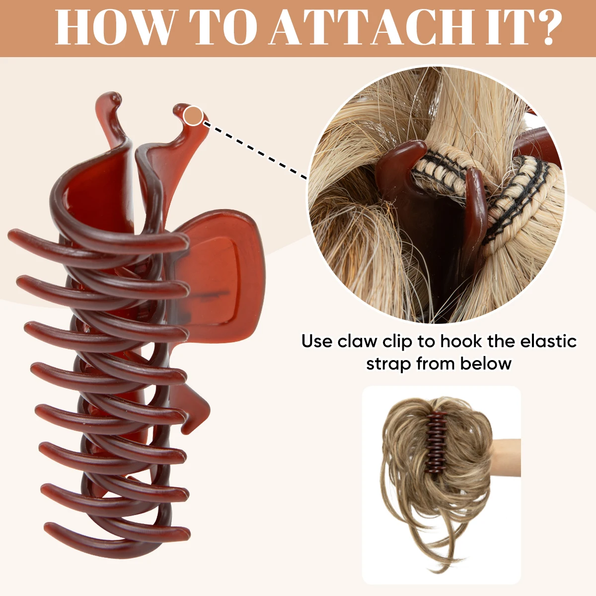 Synthetic Messy Bun Hair Piece Claw Chignon Scrunchies Fake Hair Band Braid Elastic Hairpiece Tail Wrap Ponytail Curly Faux Bun