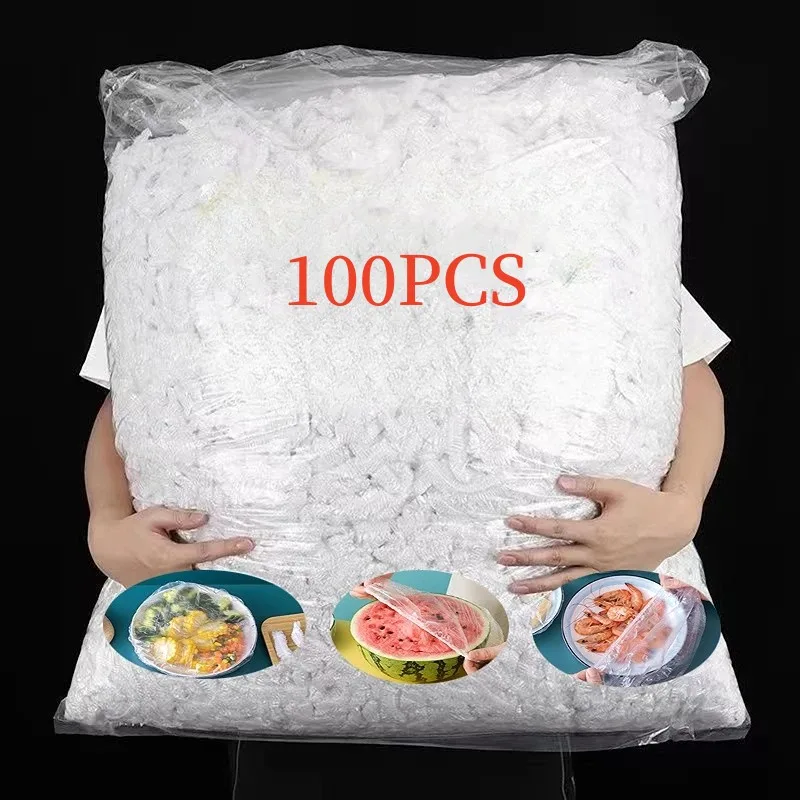 Food Cover Disposable Plastic Bag Wrap Bowl Dish Fresh Keeping Fruit Food Leftovers Protection Kitchen Accessory