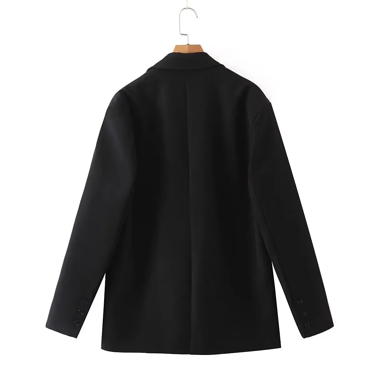 Maxdutti Vintage Blazers Women Loose Suits Jacket Women Tops Minimalism Black Blazers 2