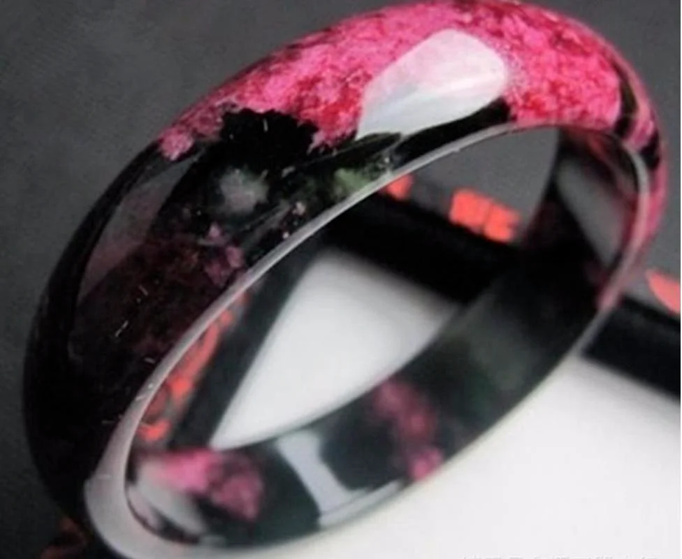 Hot Selling Natural Men Women Jade Bangle Bracelet Pink Balck Flower Gemstone Charm Fashion Jewellery.