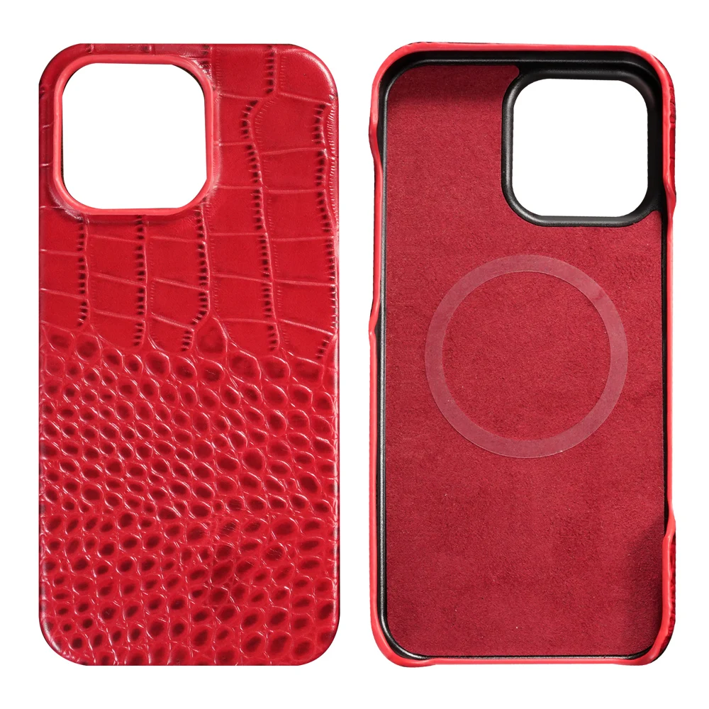 Natural Cowhide Leather Magnetic Phone Protector - Luxury Magsafe Case