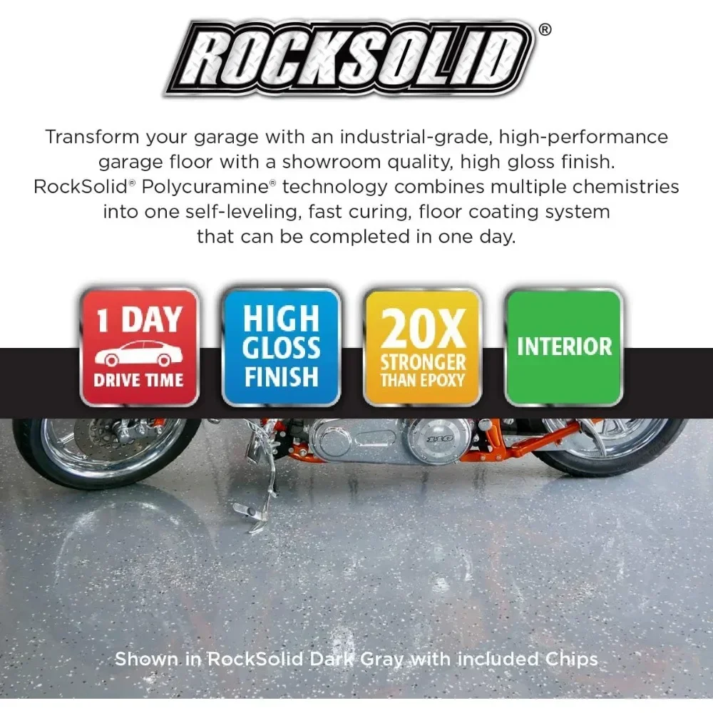 381087 RockSolid Polycuramine 2.5 Car Garage Floor Coating Kit, Modern Greige, 180 Fl Oz (Pack of 1)