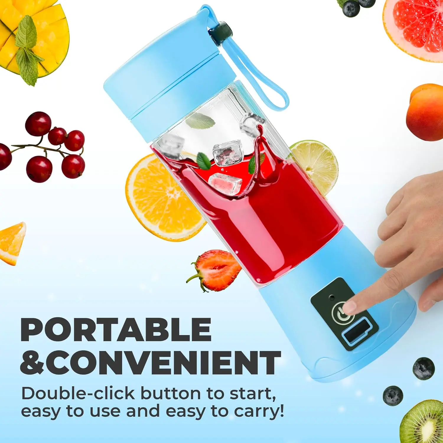 Compact USB Rechargeable Electric Juicer and Smoothie Maker