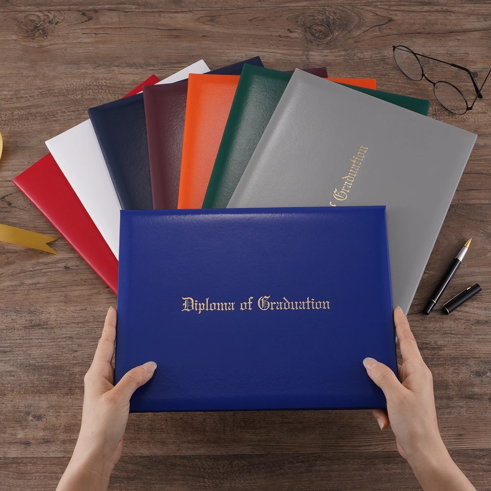 Diploma de Graduação Cor Cheia Suave Acolchoado Titular Pasta de Certificado Preto Azul Marrom Grau Diploma Capa a4 a4 Tamanho