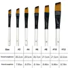 Angular Paint Brushes Set, 6Pcs Angled Paintbrushes for Acrylic Oil Watercolor Gouache Painting, Nylon Angle Shader Brush 2