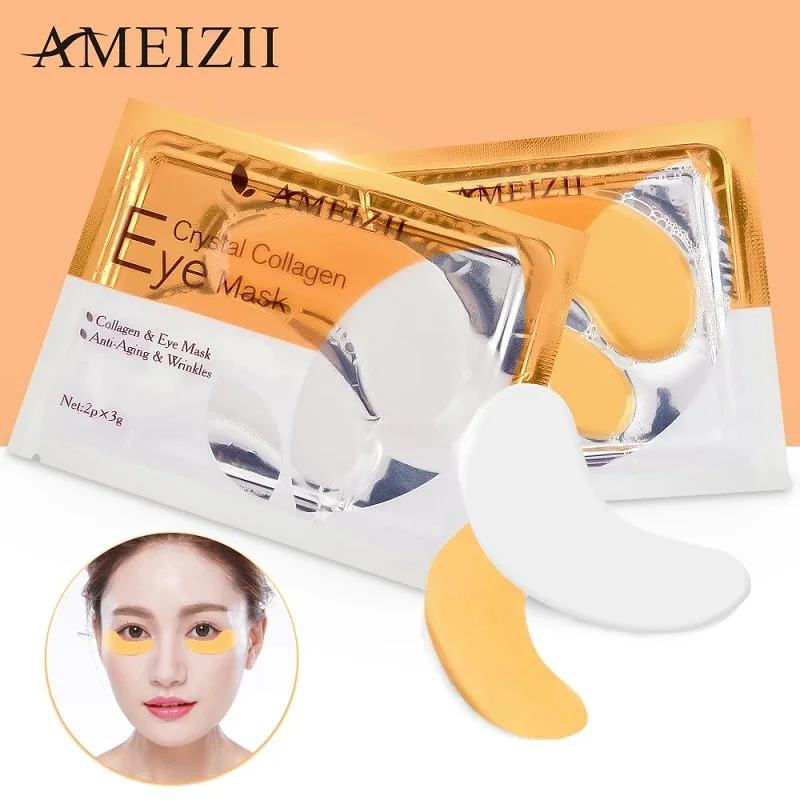 

10p=5pairs Crystal Collagen Gold Powder Eye Mask Anti-Aging Dark Circles Acne Beauty Patches For Eye Skin Care Korean Cosmetics