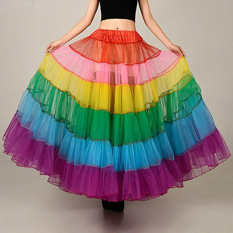 New Bride Boneless Wedding Dress Skirt Color Large Pendulum Dance Half-length Mesh Tutu Skirts Petticoat