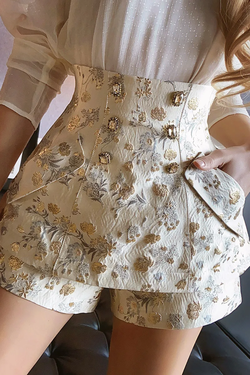 Dora Pantalones cortos de cintura alta de moda para mujer