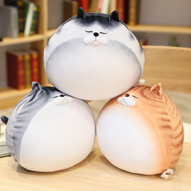 

Симпатичная круглая плюшевая подушка в виде кошки, детская подушка с 3D рисунком, детская игрушка