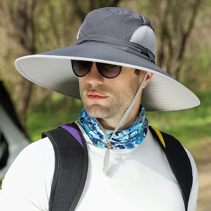 Sombrero de cabeza grande para hombre, al aire libre de pescador gorra de pesca, montañismo, 60-65cm de circunferencia