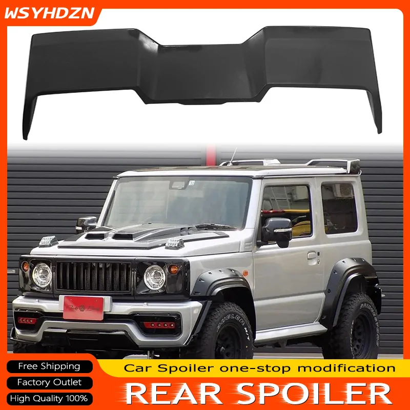 

High Quality New ABS Plastic Rear Wing Trunk Lip Tail Spoiler 2019 20 21 2022 For Suzuki Jimny JB64 JB74 Glossy Black Spoiler