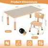 Kids Table and 6 Chairs Set, Height Adjustable Graffiti Table,Preschool Activity Art Craft Table,for Daycare Classroom Home Boys 5