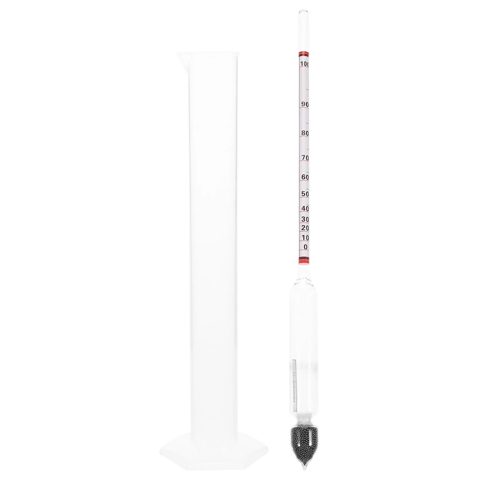 Hydrometer Alcohol Tester Alcohol Density Meter Percentage Tester Measuring Tools Wine Alcohol Hydrometer Accurate Tester Cylinder Kit