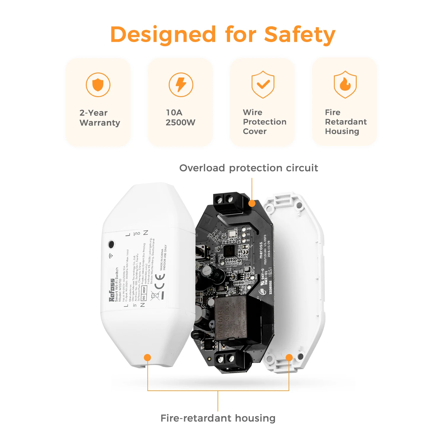 Meross HomeKit DIY Smart Switch,WiFi Smart Switches,1 Pack,Support