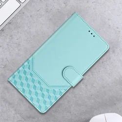 3D Pattern Leather Wallet Book Case with Card Slot and Flip Cover - Honor X40i (Mint green-(YB - FC))