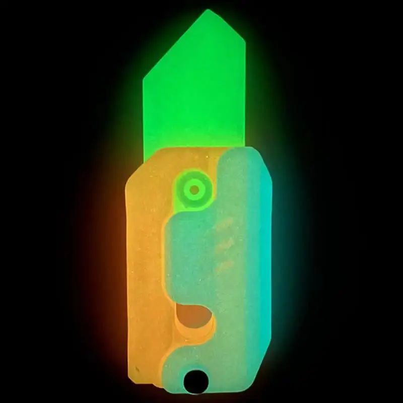 

Glow In The Dark 3D Radish Carrot Knife Straight Jump High-quality Gravity Mini Keychain Children Push Toy Gift Surprise