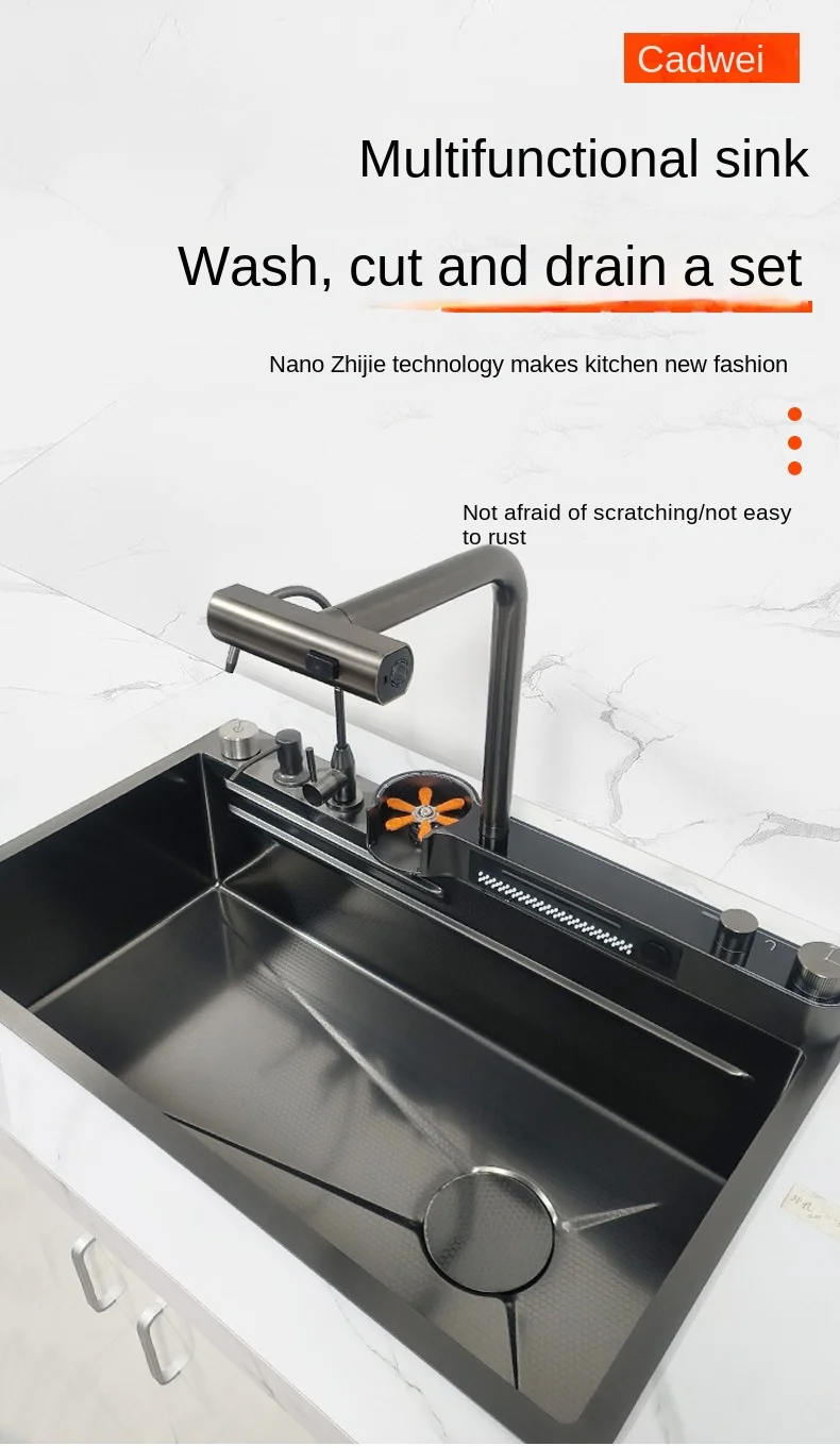 Description Picture 2 of itemWaterfall Kitchen Sink Pull Out Waterfall Water Tap Smart Kitchen Sink Multifunction Kitchen Faucets Novel Kitchen Accessorie