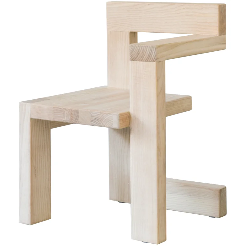 

Chair designer chair Nordic log simple vintage chair art side stools