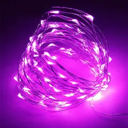 Enchanting Copper Wire LED String Lights - Perfect for Holiday, Wedding, and Party Decoration (Purple)