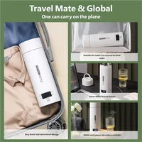 Bouilloire électrique portable HOMEFISH 450 ml pour thé et café, tasse thermique de voyage, bouteille d'eau anti-brûlure, menu en anglais 5