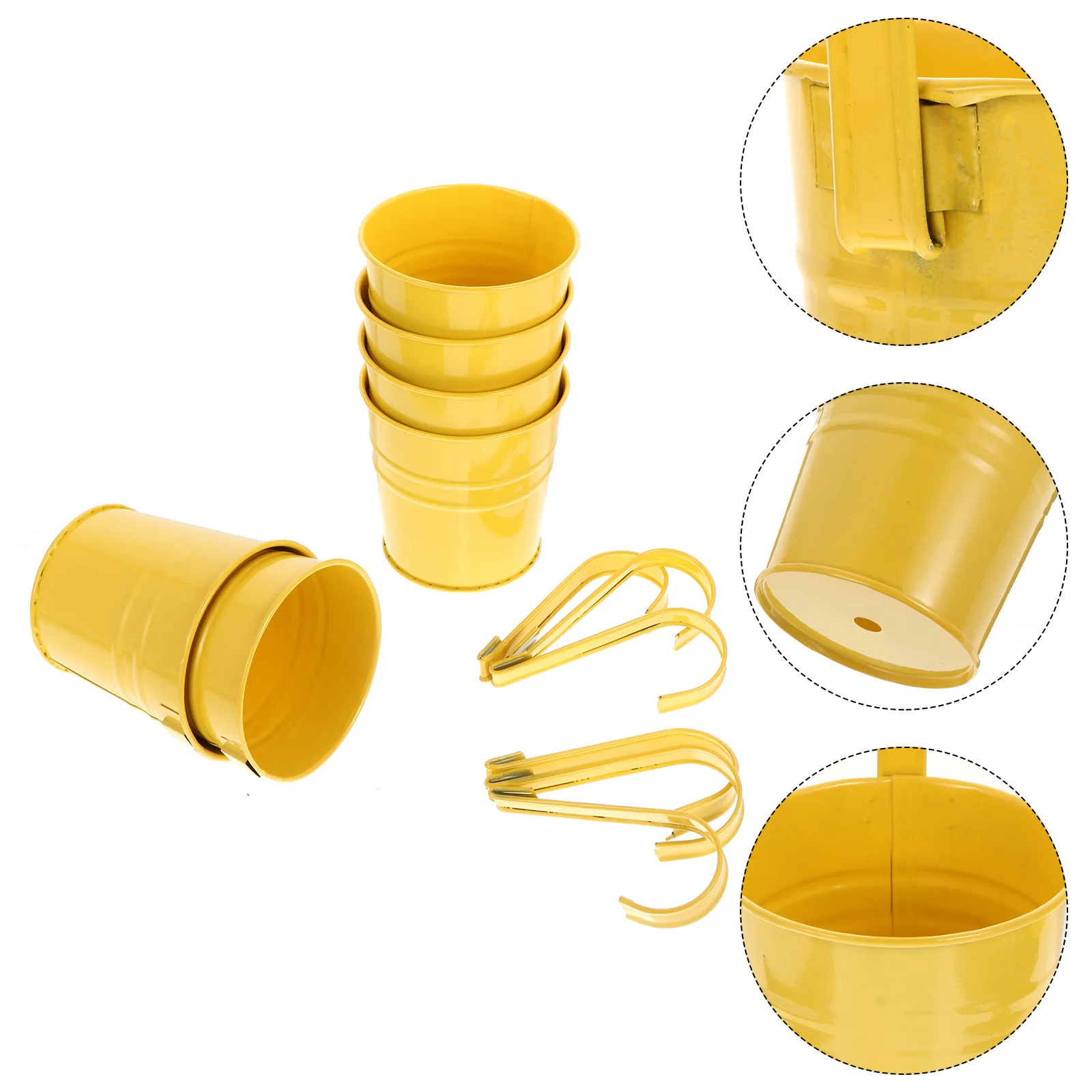 

Cabilock Garden Flower Hanging Planters Multicolor Flower Pots Balcony Garden Railing Planter Fence Hanging Metal Bucket Plants