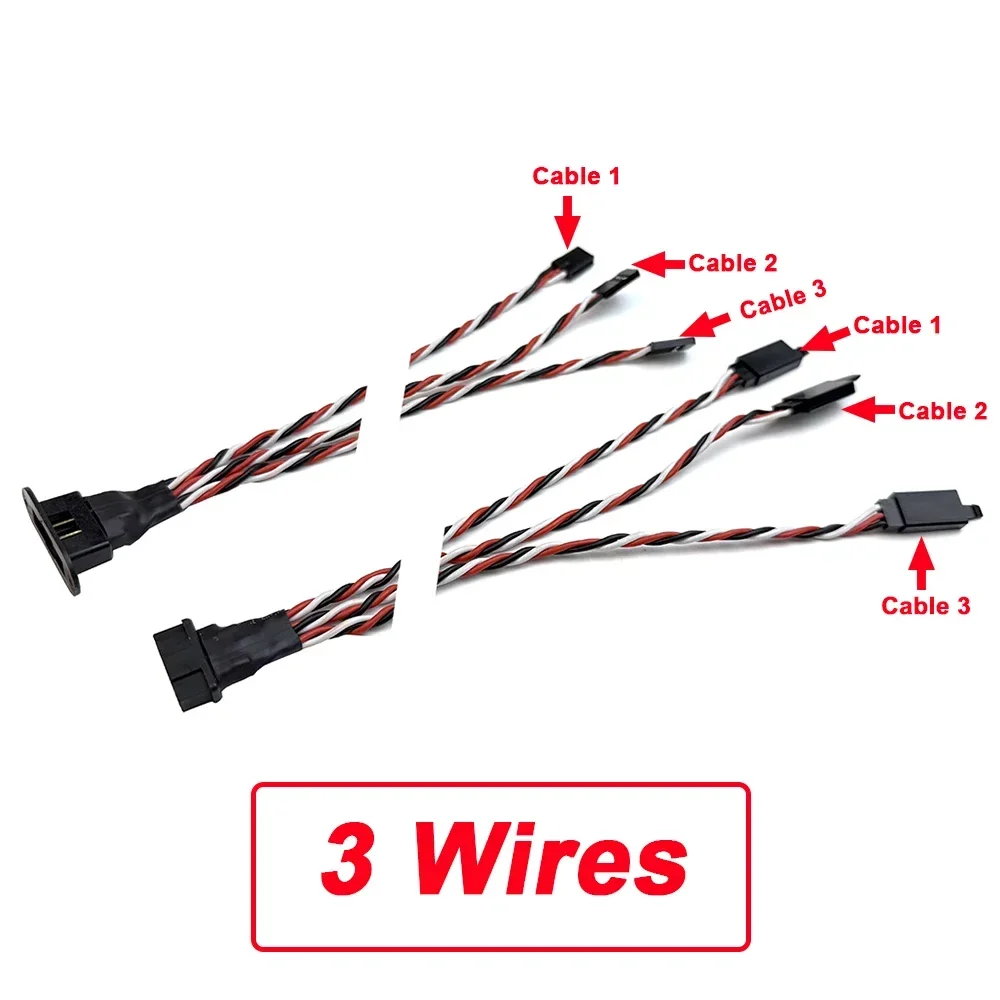 MPX 8 Pin Golden Plated Connector Multi-Wires Servo Extension Plug Male Female 2/ 3 Wires for RC Model Fixwing Glider Airplanes 6