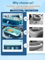 Piscine pliable Non gonflable pour la famille, piscine Portable hors sol pour adultes et enfants, installation facile pour l'extérieur 4