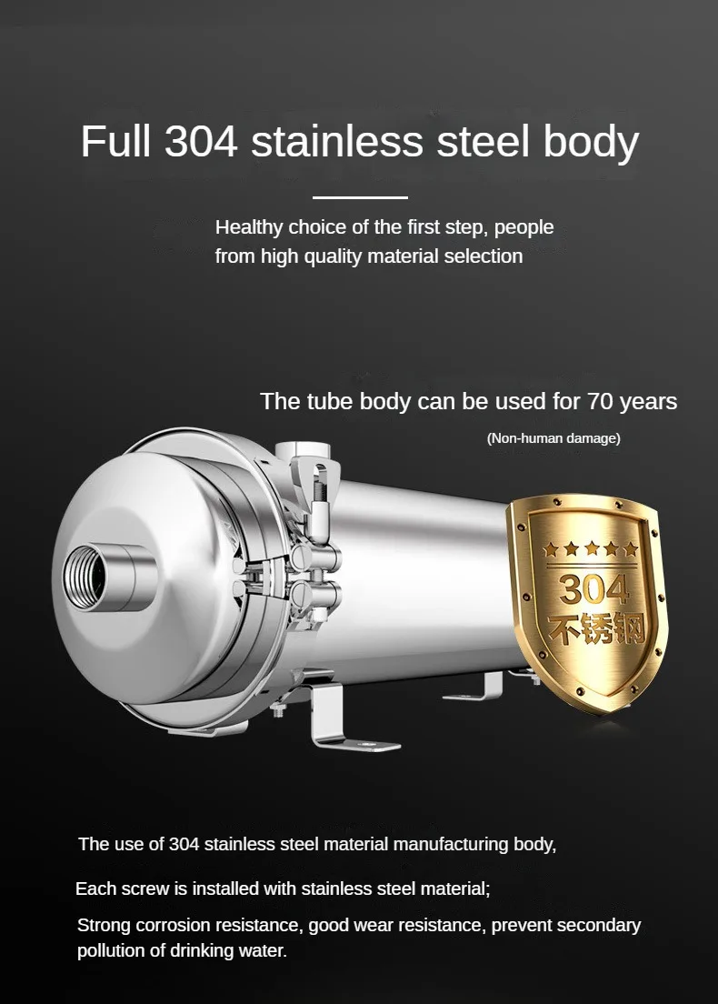 Description Picture 6 of itemWhole House Water Filter System,Stainless Steel Large Flow Water Filtration Reduces Sediment, Chlorine Taste and Odor, and Scale