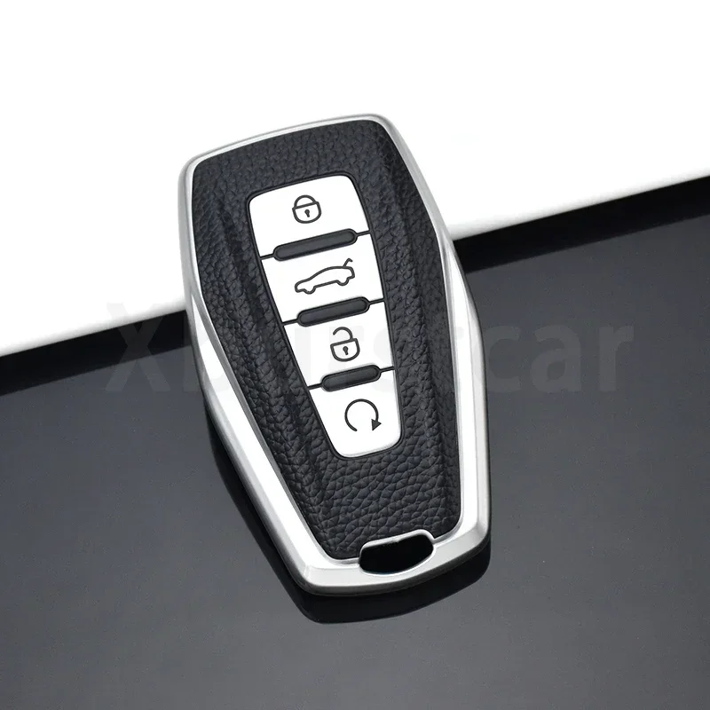 Premium TPU Leather Car Key Cover Case Holder Bag - Sleek and Durable