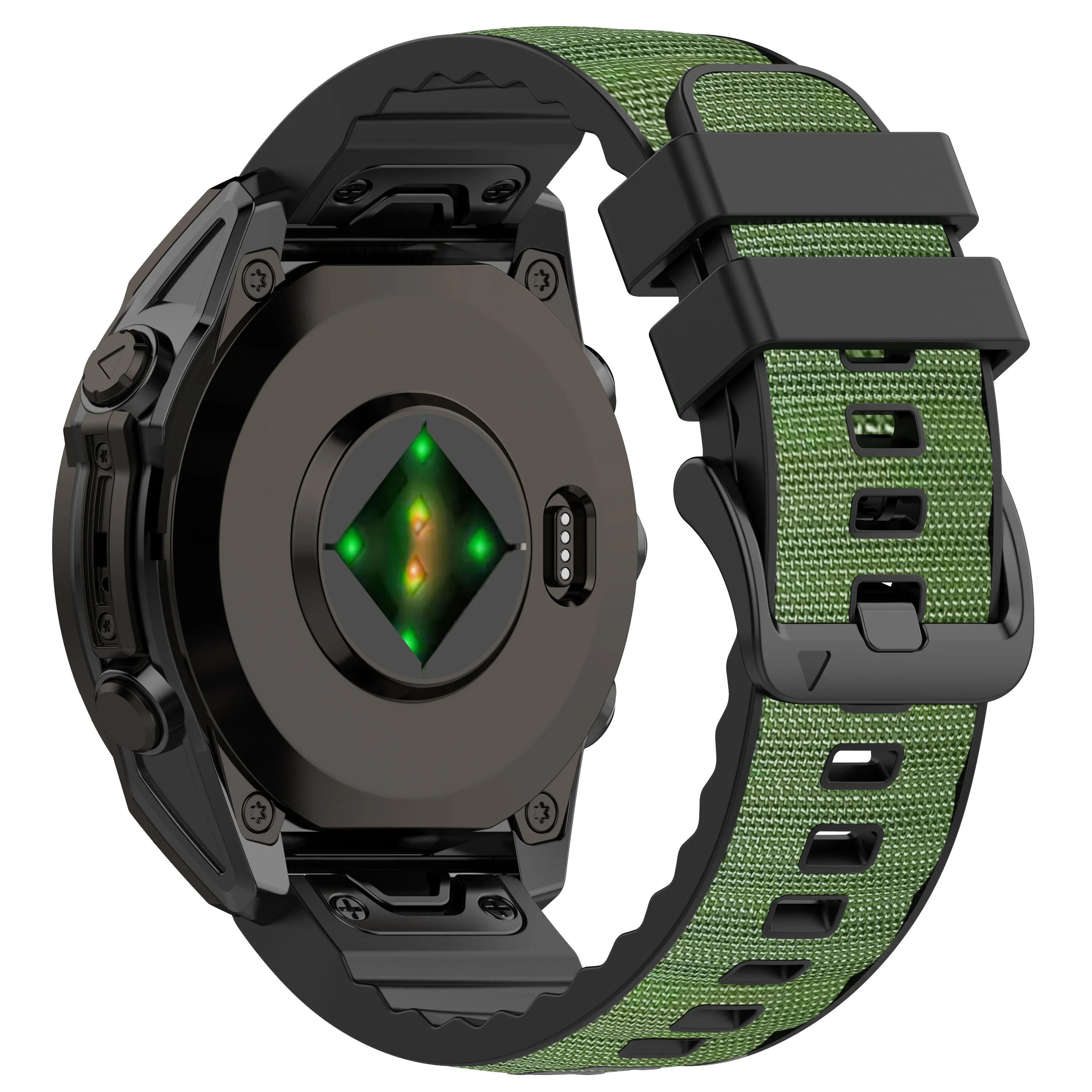 Enhanced Silicone & Nylon Watch Strap - QuickFit 22 26mm Band