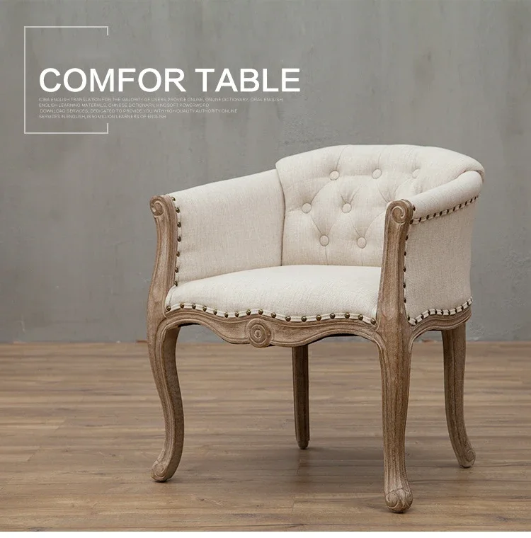 Description Picture 3 of itemAmerican Solid Wood Living Room Sofas Modern home Sofa Armchair retro Living Room Furniture designer Single backrest Sofa chair