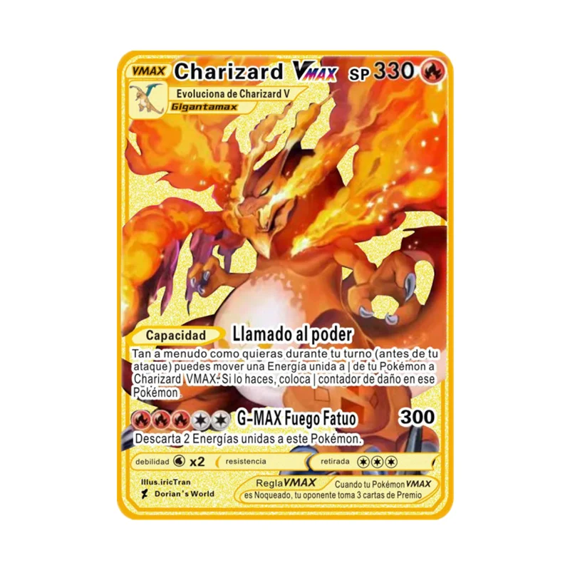 Pokemon Gold Card Metal Card Game Anime Battle Pokemon Gold Spanish Kaarten Charizard Pikachu Game Collection Cards Gift Kids Pokemon Gold Card Metal Card Game Anime Battle Pokemon Gold Spanish Kaarten Charizard Pikachu Game Collection Cards Gift Kids