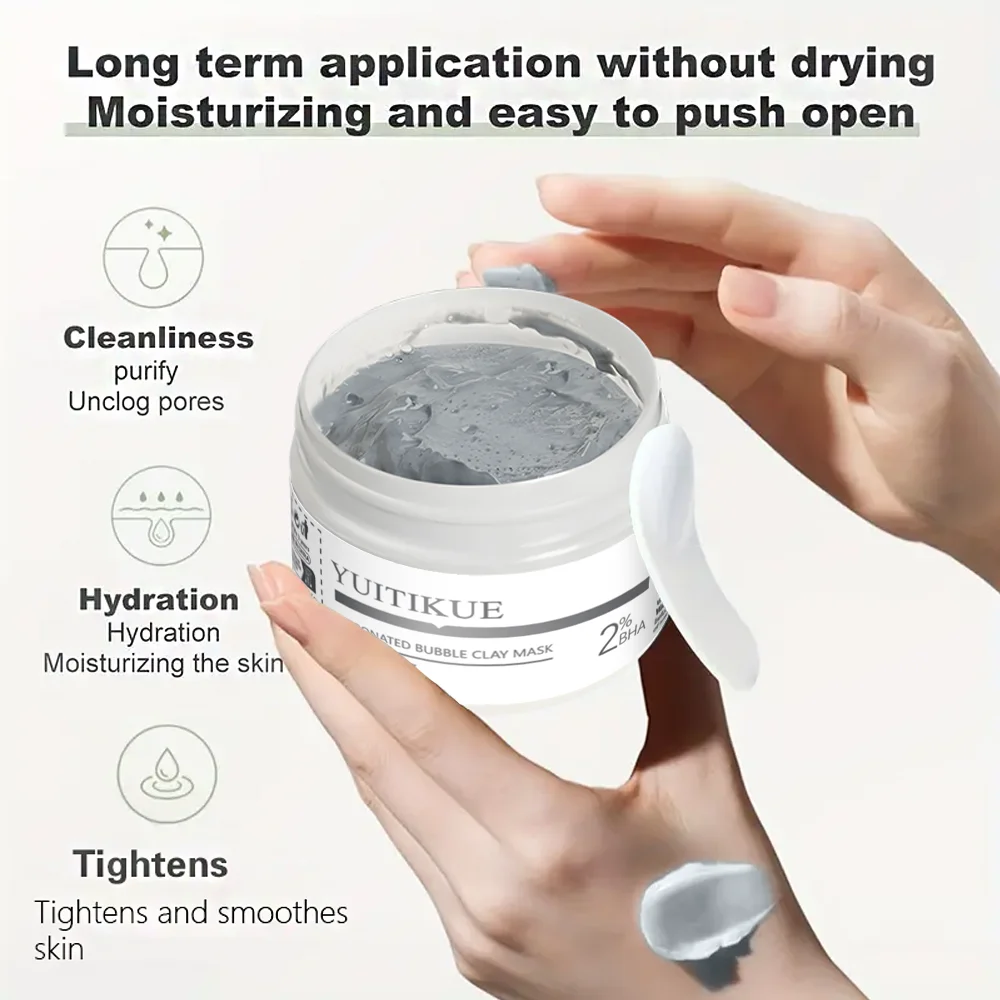 YUITIKUE Carbonated Bubble Mud Mask, 50g - rich in salicylic acid, hypoallergenic, moisturizing mask for light beige types