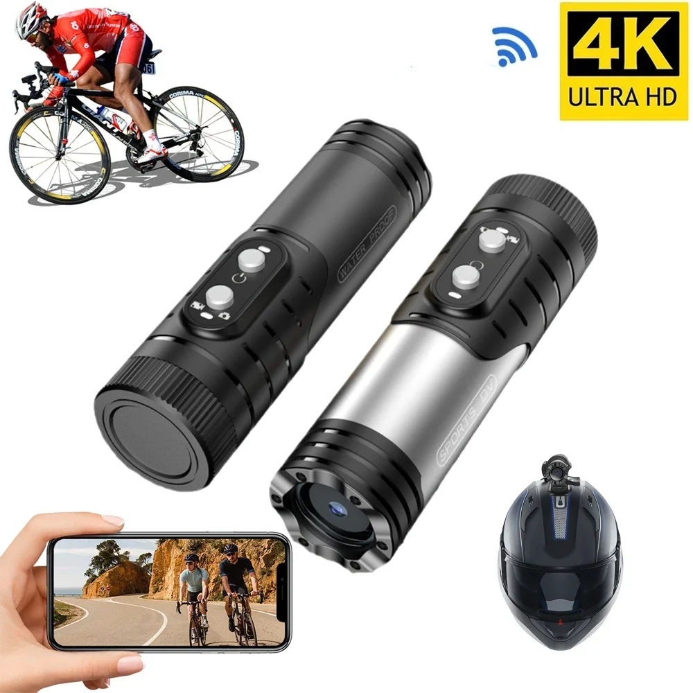 

4K WiFi Anti-shake Action Camera APP Control Waterproof Bike Motorcycle Helmet Camera Sport DV Video Recorder for Hunting Camp
