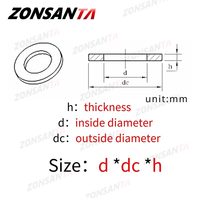 M2 M2.5 M3 M4 M5 M6 M8 M10 M12 M14 M16 M18 Solid Brass Copper Flat Washer Plain Brass Gasket Shim Pad Ring Spacer Circular Meson brass washer