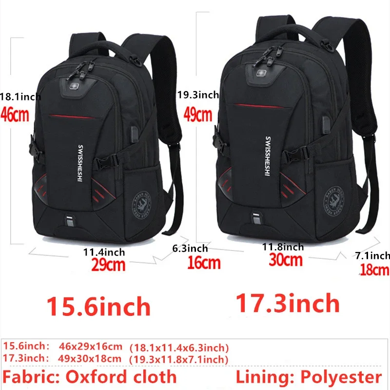 Men's Backpacks Anti-Theft Waterproof Multifunctional 17-Inch Laptop Bag with USB Charging for Business Travel Students tactical backpack travel backpack laptop backpack business backpack